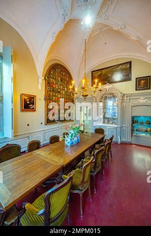 Bureau à l'intérieur de l'église Oude Amsterdam pays-Bas. Banque D'Images