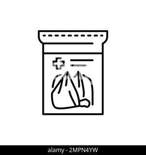 Icône de ligne de couleur de bande triangulaire. Premiers soins. Aide médicale. Illustration de Vecteur