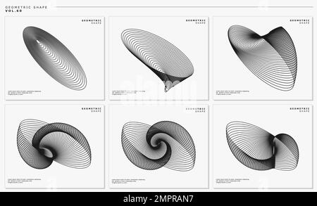 Jeu de vecteurs de conception abstraits de lignes dynamiques. Ensemble de modèles abstraits de ligne numérique. Illustration de Vecteur