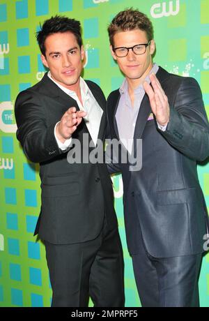 Michael Trevino et Zach Roerig assistent à la conférence de New York 2012 du réseau CW qui s'est tenue à l'hôtel London à New York, NY., 17th mai 2012. . Banque D'Images