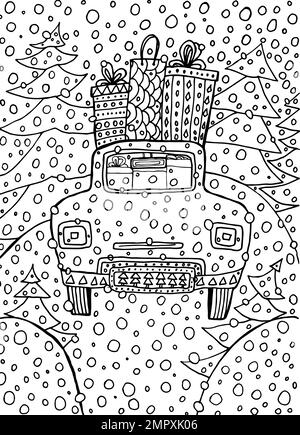 Page de coloriage de Noël Illustration de Vecteur