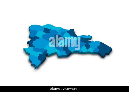 République dominicaine carte politique des divisions administratives Illustration de Vecteur