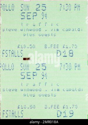 Steve Winwood, Jim Capaldi, 25 septembre 1994, tickets de concert, Music concert Memorabilia, Manchester, Angleterre, Royaume-Uni Banque D'Images