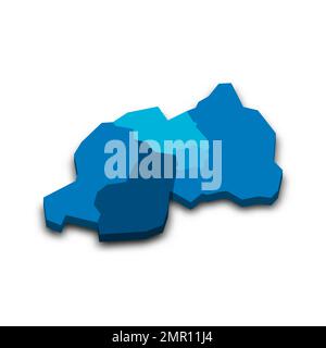 Rwanda carte politique des divisions administratives Illustration de Vecteur