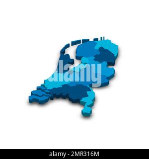 Pays-Bas carte politique des divisions administratives Illustration de Vecteur
