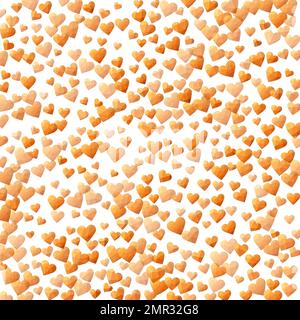 Fond abstrait de Saint-Valentin avec des coeurs. Coeurs polygonaux jaune, orange et brun dans le style diamant. Fond poly faible. Illustration de Vecteur