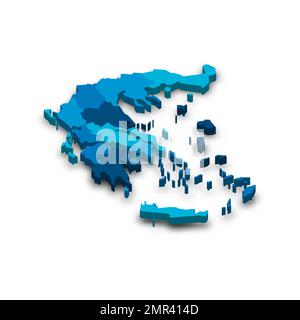 Greece political map of administrative divisions Illustration de Vecteur