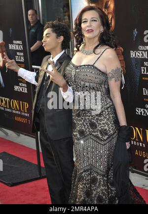 James Brown II et Tomi Rae à la première « Get On Up » au Apollo Theatre. New York, New York 21 juillet 2014. Banque D'Images