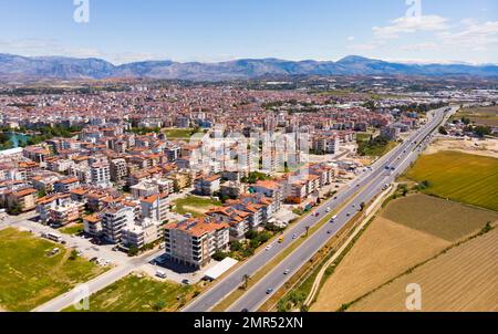 Vue aérienne de la ville de Manavgat, Antalya, Turquie Banque D'Images