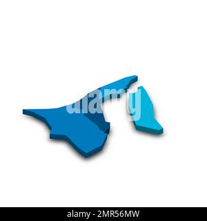 Brunei carte politique des divisions administratives Illustration de Vecteur