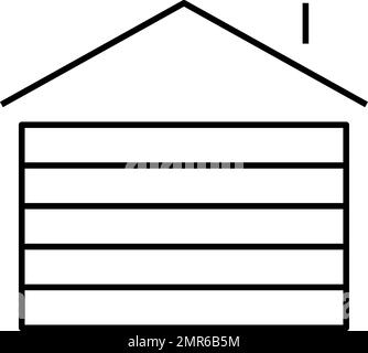 Icône de la maison en bois à lignes fines Illustration de Vecteur