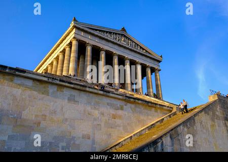 Temple de la renommée, Valhalla, Donaustauf, Bavarian Forest, Haut-Palatinat, Bavière, Allemagne, Europe Banque D'Images