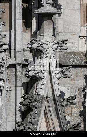 Cathédrale d'Ulm, ornementation sur la tour ouest, détails, Ulm, Bade-Wurtemberg, Allemagne, Europe Banque D'Images