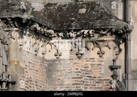 Cathédrale d'Ulm, ornementation sur la tour ouest, détails, Ulm, Bade-Wurtemberg, Allemagne, Europe Banque D'Images