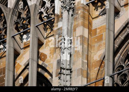 Cathédrale d'Ulm, ornementation sur la tour ouest, détails, Ulm, Bade-Wurtemberg, Allemagne, Europe Banque D'Images