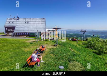 Fichtelberg suspension gare de montagne, Saxe, Allemagne, Europe Banque D'Images