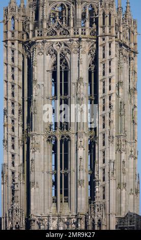 Cathédrale d'Ulm, ornementation sur la tour ouest, détails, Ulm, Bade-Wurtemberg, Allemagne, Europe Banque D'Images