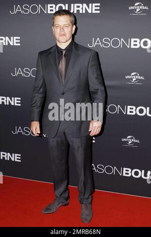 Matt Damon et Alicia Vikander à la première australienne de « Jason Bourne » à Sydney, en Australie. 3rd juillet 2016. Banque D'Images