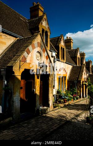 Dent's Terrace ou Winchcombe Almshouses à Winchcombe, Cotswold District, Engand. Banque D'Images