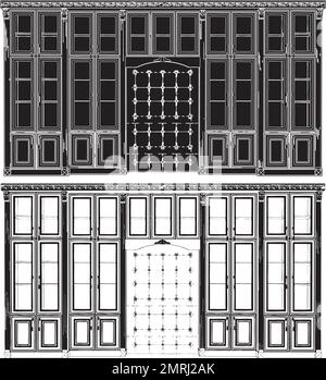 Bibliothèque antique Vecto Illustration de Vecteur