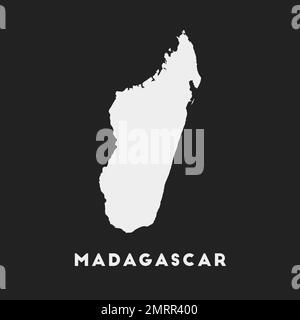 Icône Madagascar. Carte de pays sur fond sombre. Carte de Madagascar élégante avec nom de pays. Illustration vectorielle. Illustration de Vecteur