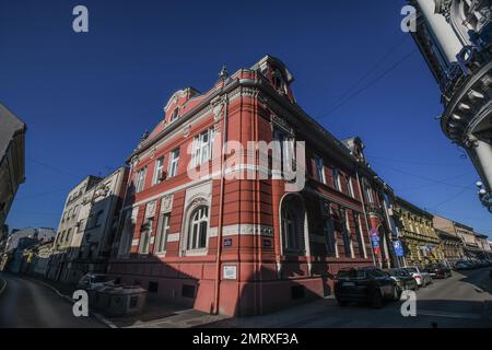 Novi Sad: rue angle Svetozara Miletica - Grckoskolska. Serbie Banque D'Images