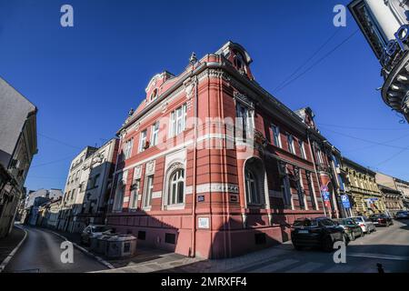 Novi Sad: rue angle Svetozara Miletica - Grckoskolska. Serbie Banque D'Images