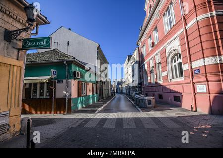 Novi Sad : rue Svetozara Miletica. Serbie Banque D'Images