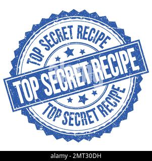 LE TEXTE DE RECETTE TOP SECRET est inscrit sur le timbre rond bleu Banque D'Images