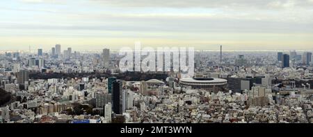 Vue sur la ville de Tokyo depuis le bâtiment Shibuya Scramble Square. Tokyo, Japon. Banque D'Images