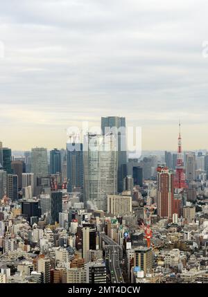 Évolution de la ligne d'horizon dans la région de Roppongi à Tokyo, au Japon. Banque D'Images