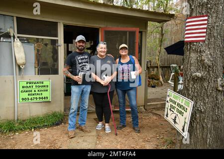 États-Unis, Texas, Jefferson, Caddo Lake, Big Cypress Bayou, Rivière OLE Mossy's Up Banque D'Images