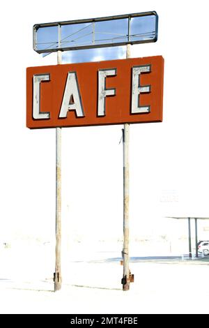 États-Unis, Texas, route 66, Vega, café Midpoint Banque D'Images