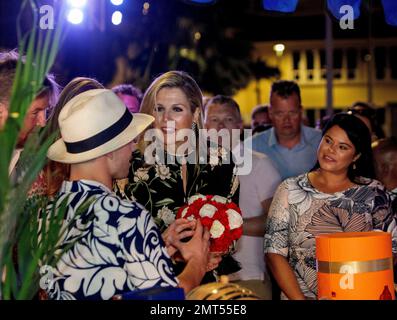 Oranjestad, Aruba. 31st janvier 2023. Queen Maxima des pays-Bas à la Plaza Padu à Oranjestad, sur 31 janvier 2023, pour assister au festival bon Bini Aruba le 3rd jour de la visite aux Caraïbes Credit: Albert Nieboer/pays-Bas OUT/point de vue OUT/dpa/Alamy Live News Banque D'Images