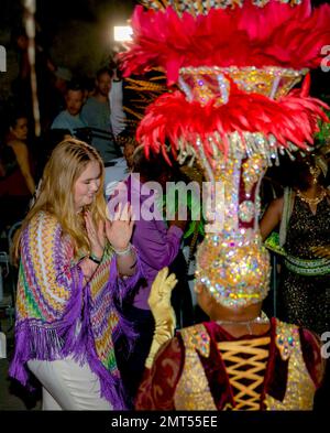 Oranjestad, Aruba. 31st janvier 2023. La princesse Amalia des pays-Bas à la Plaza Padu à Oranjestad, sur 31 janvier 2023, pour assister au festival bon Bini Aruba le 3rd jour de la visite aux Caraïbes Credit: Albert Nieboer/pays-Bas OUT/point de vue OUT/dpa/Alamy Live News Banque D'Images