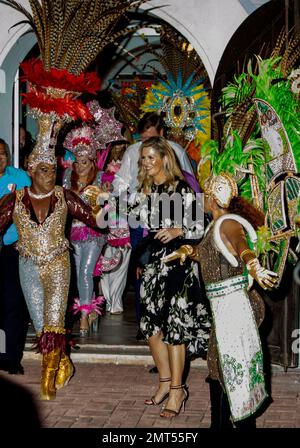 Oranjestad, Aruba. 31st janvier 2023. Queen Maxima des pays-Bas à la Plaza Padu à Oranjestad, sur 31 janvier 2023, pour assister au festival bon Bini Aruba le 3rd jour de la visite aux Caraïbes Credit: Albert Nieboer/pays-Bas OUT/point de vue OUT/dpa/Alamy Live News Banque D'Images