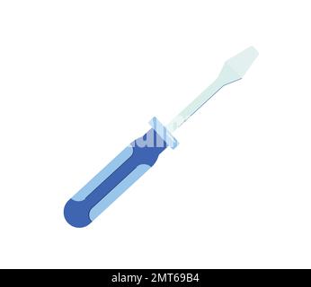 Tournevis plat à lame commune à fente, icône vectorielle plate Illustration de Vecteur