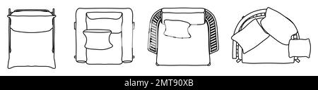 Concept ou ensemble conceptuel ou collection de fauteuils de différentes perspectives isolés sur blanc. 3d illustration comme métahor pour l'architecture et Banque D'Images