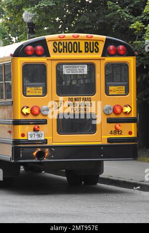 Bus scolaire à l'arrière, Amérique du Nord Banque D'Images