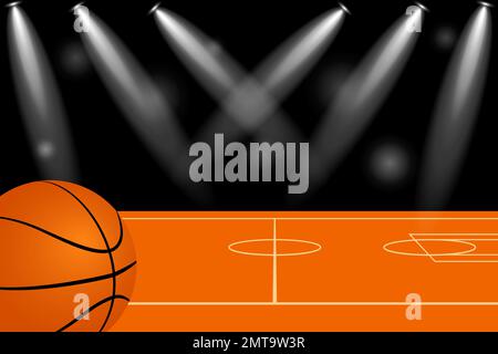 vecteur graphique arrière-plan terrain de basket-ball aucune personne pour l'arrière-plan - illustration carte de site web affiche calendrier impression Illustration de Vecteur