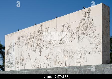 Détail de la murale du Conjunto Escultórico Comandante Ernesto Che Guevara, Mausoleo del Che Guevara, Mausolée du Che Guevara, Santa Clara, Cuba Banque D'Images