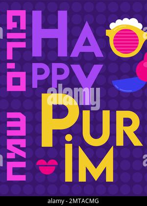 Affiche, prospectus ou invitation de Carnaval. Design amusant et original avec masque et couronne dans un style Memphis moderne et coloré Illustration de Vecteur