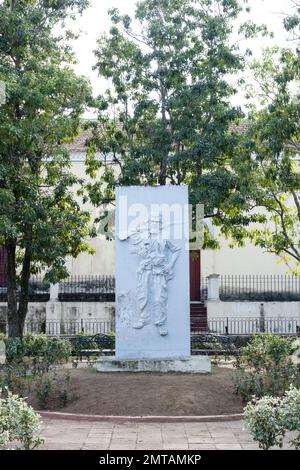 Monument à Roberto Rodriguez Fernandez, El Vaquerito, qui a été tué pendant la bataille de Santa Clara, Carmen Park, Santa Clara, Cuba Banque D'Images