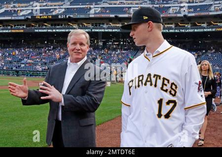 Pirates third baseman Ke'Bryan Hayes walk to the clubhouse with his  girlfriend, Chanice Betances,, Tuesday, April 12, 2022, at PNC Park in  Pittsburgh. The 25-year-old signed a $70 million, eight-year contract  extension