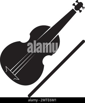 Modèle de logo d'illustration d'icône de vecteur pour violon. Illustration de Vecteur