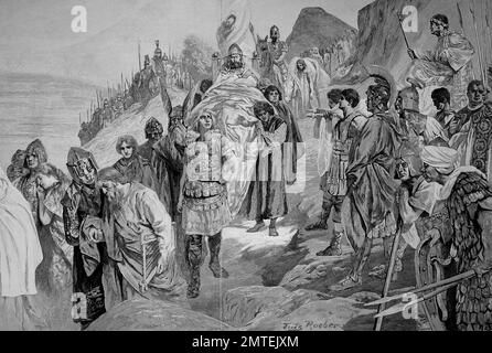 Après la bataille du Vésuve, la bataille de l'Veseris, a été la première bataille de la guerre d'Amérique latine. La bataille fut livrée près du mont Vésuve en 340 BC entre les Romains et leurs alliés, les Samnites Banque D'Images