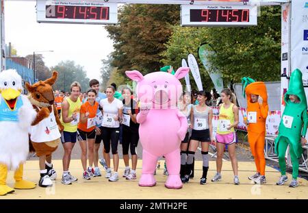Ben Fogle, Tana Ramsey, Jenni Falconer, Margherita Taylor, The Cheeky Girls et Charlie Webster participent au demi-marathon de la Royal Parks Foundation à Hyde Park à Londres, au Royaume-Uni. 10/10/10. Banque D'Images