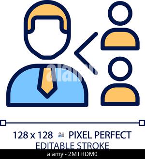 Icône de couleur RVB Perfect pixel de référence des employés Illustration de Vecteur