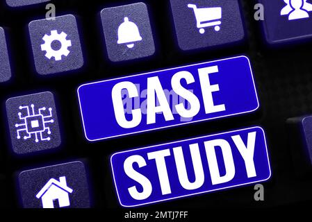 Légende de texte présentant l'étude de cas. Aperçu de l'entreprise Sujet à discuter et lié au sujet Banque D'Images