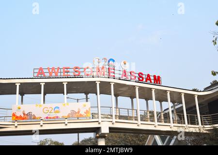 Assam sera l'hôte de la réunion 1st du GTFS sous la présidence de l'Indias G20 du 2nd février à Guwahati avec le thème : une terre, une famille, un avenir Banque D'Images